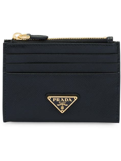 prada portacarte|Black Leather Card Holder .